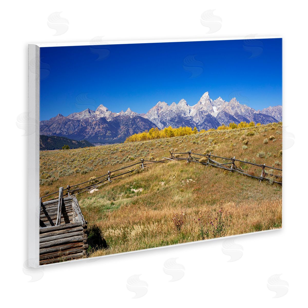 Daniel Sproul Panoramic Mountain Peaks Countryside Fence Grassland Field  Wall Plaque Art Print