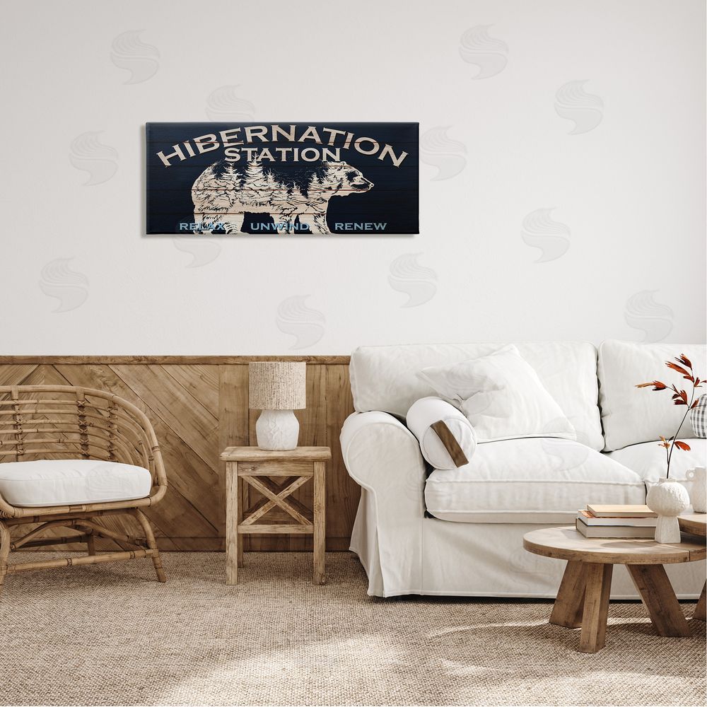Kim Allen Hibernation Station Sign Wilderness Bear Trees Silhouette 