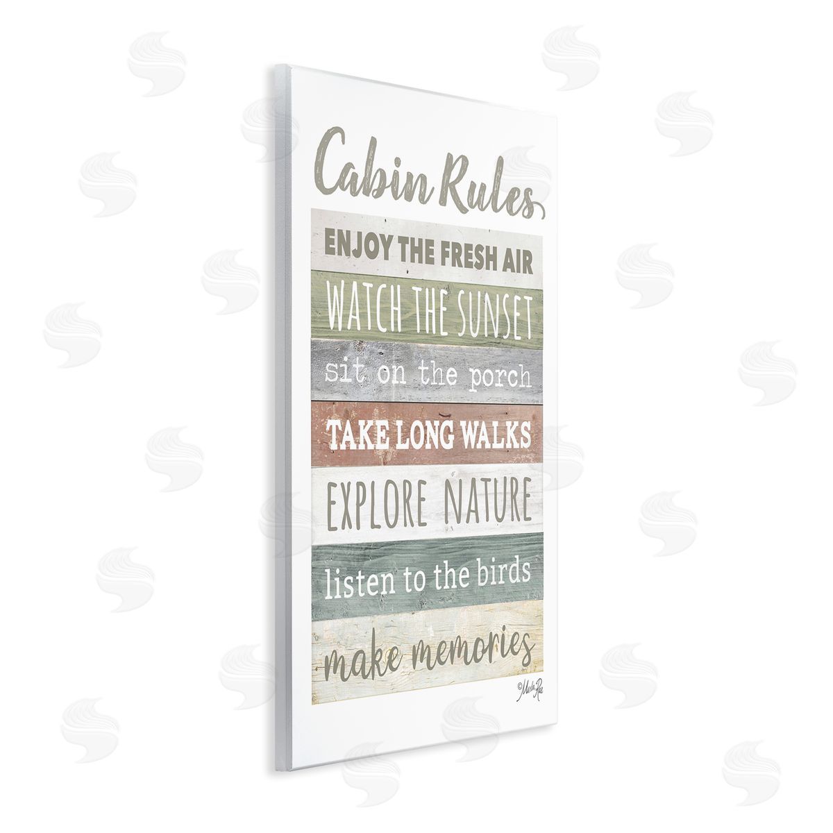 Marla Rae Cabin Rules Typography Sign Nature Hiking Theme  Wall Plaque Art Print