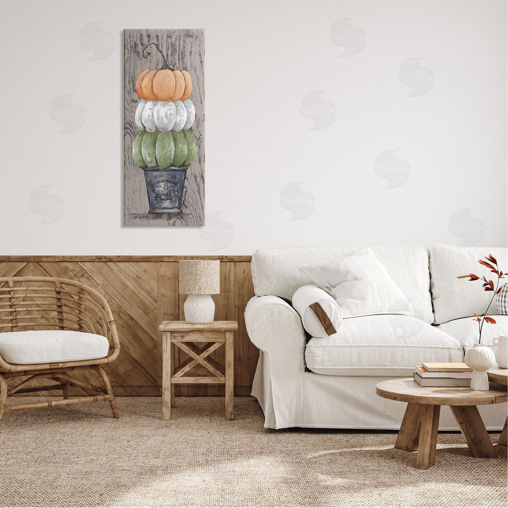 Julie Norkus Rustic Pumpkin Gourd Harvest Produce Grain Pattern 