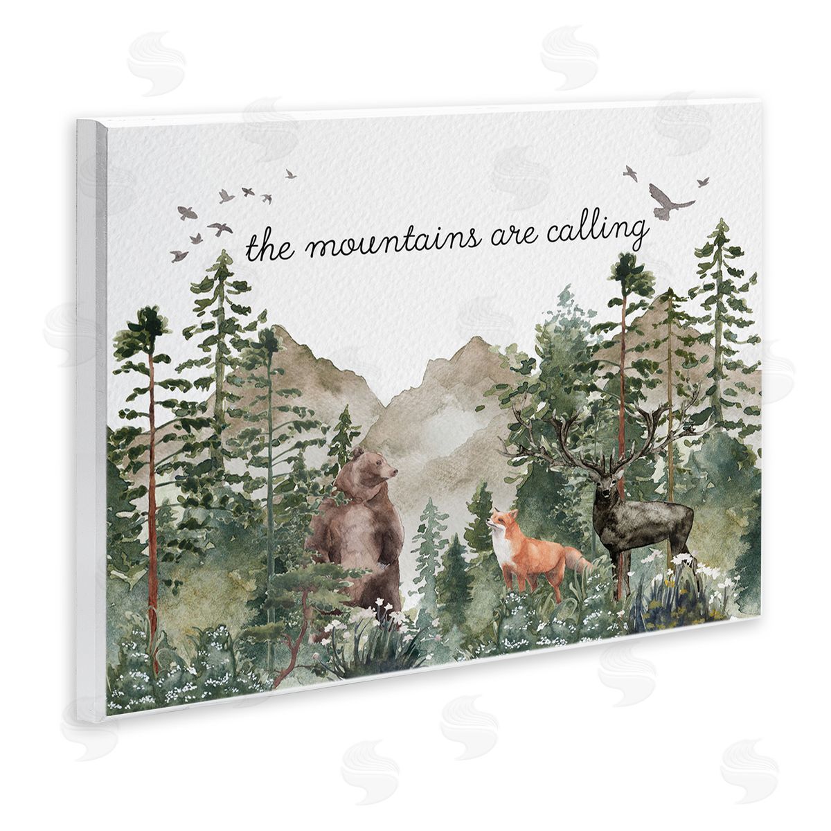 Amy Brinkman Mountains Are Calling Wilderness Animals Woodlands Trees  Wall Plaque Art Print