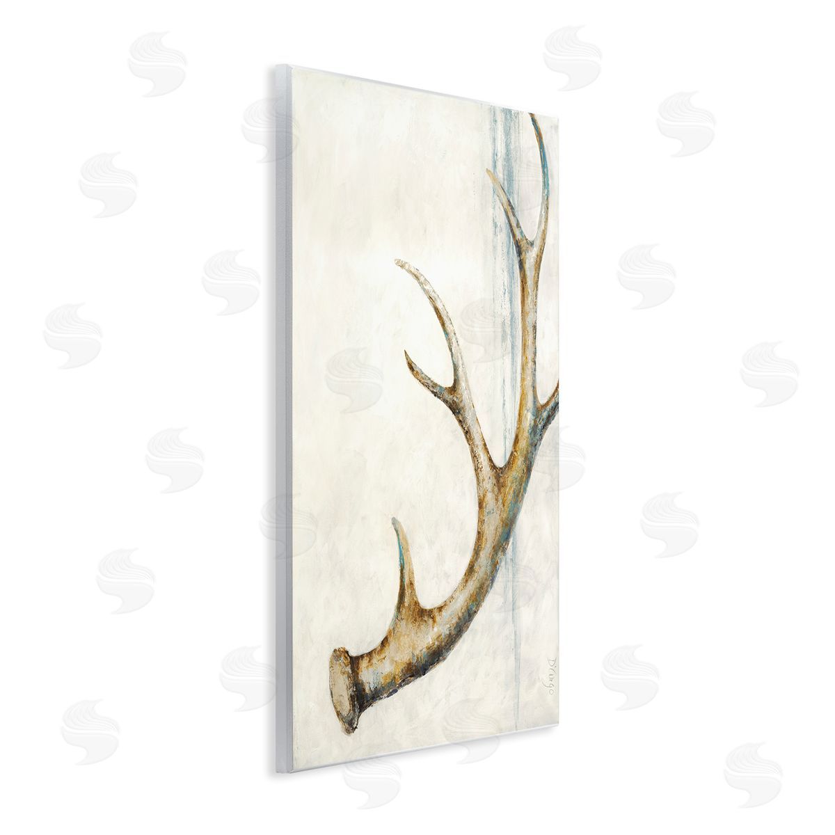 Dina D'Argo Abstract Deer Antler Blue s Painting Wall Plaque Art Print