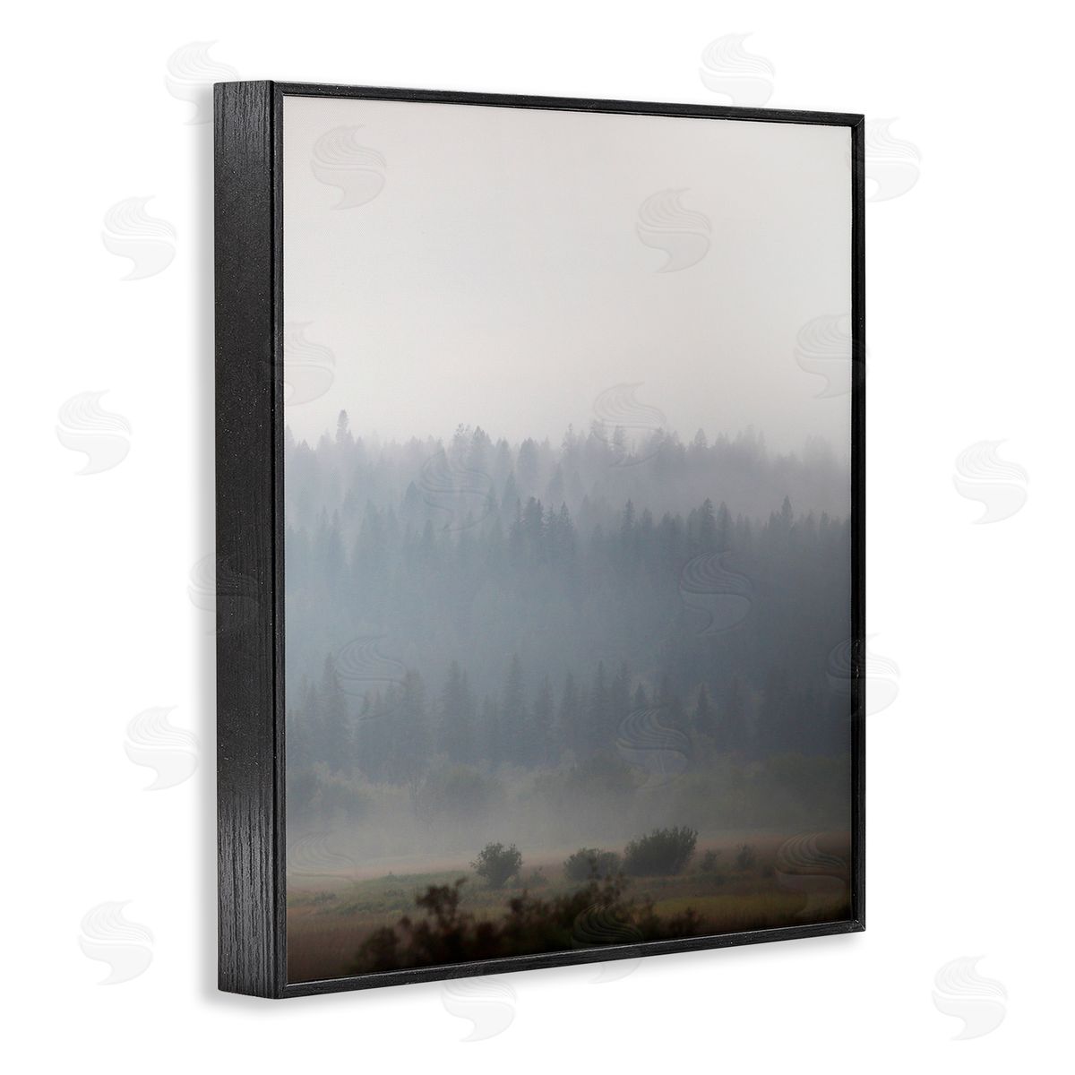 Carol Robinson Peaceful Fog Rural Landscape Woodlands Trees Clouds Black Framed Giclee Wall Art Print