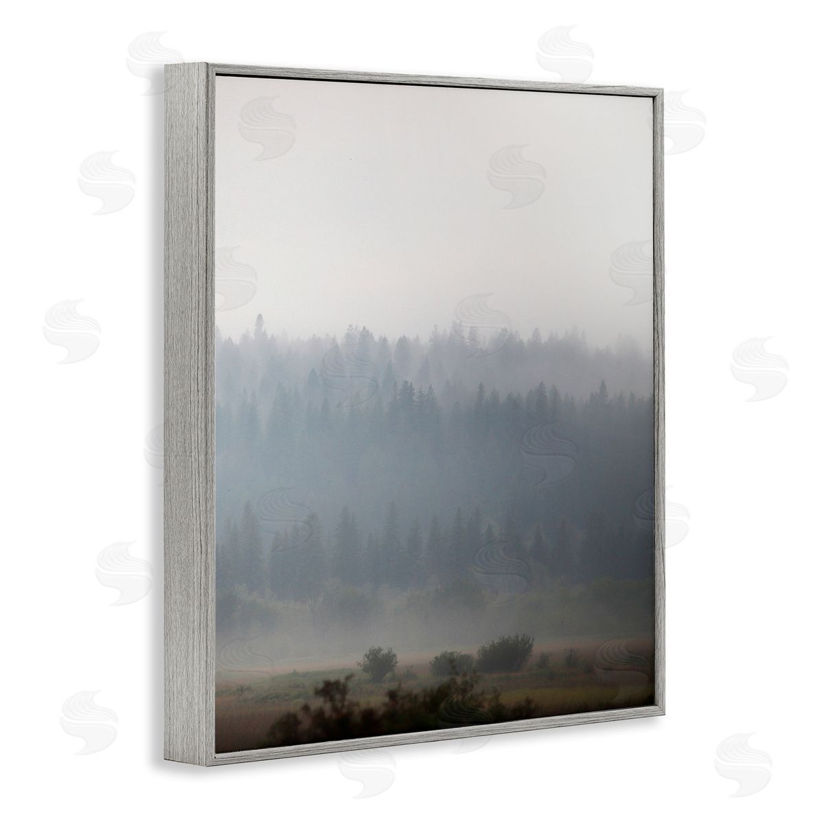 Carol Robinson Peaceful Fog Rural Landscape Woodlands Trees Clouds Gray Framed Giclee Wall Art Print