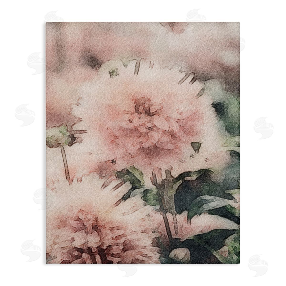 Amy Brinkman Dainty Pink Flower Blossom Sprouts Closeup Petals Stretched Canvas Wall Art Print