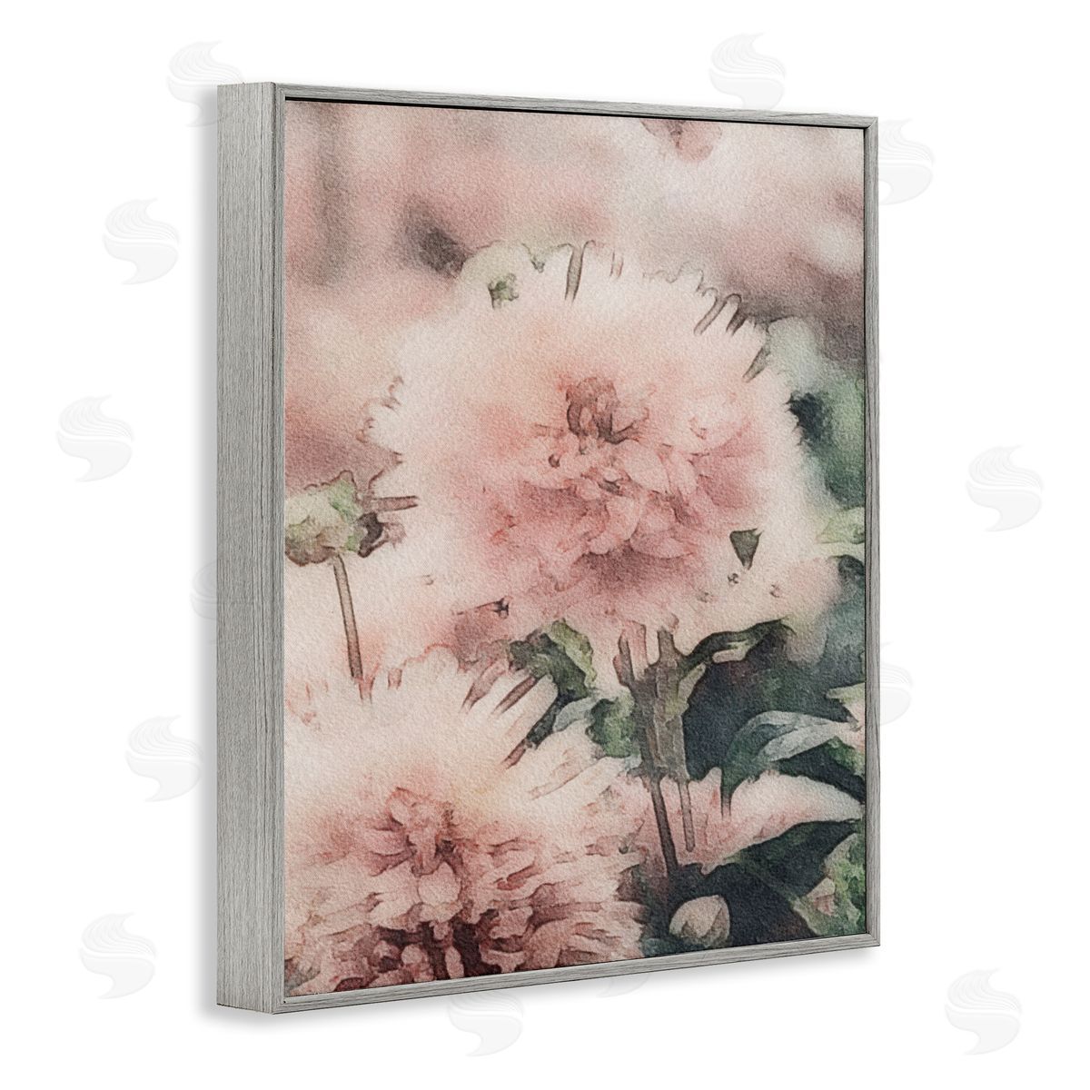 Amy Brinkman Dainty Pink Flower Blossom Sprouts Closeup Petals Gray Framed Giclee Wall Art Print