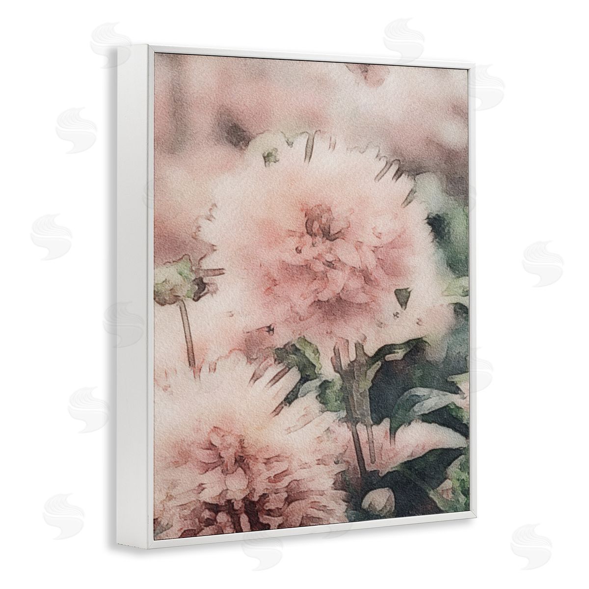 Amy Brinkman Dainty Pink Flower Blossom Sprouts Closeup Petals White Framed Giclee Wall Art Print