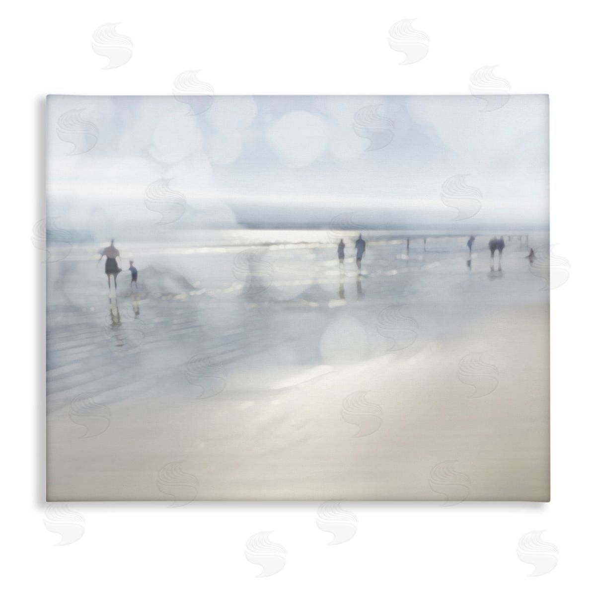 Devon Davis Summertime Beach Bokeh Effect Sandy Shore Horizon Stretched Canvas Wall Art Print