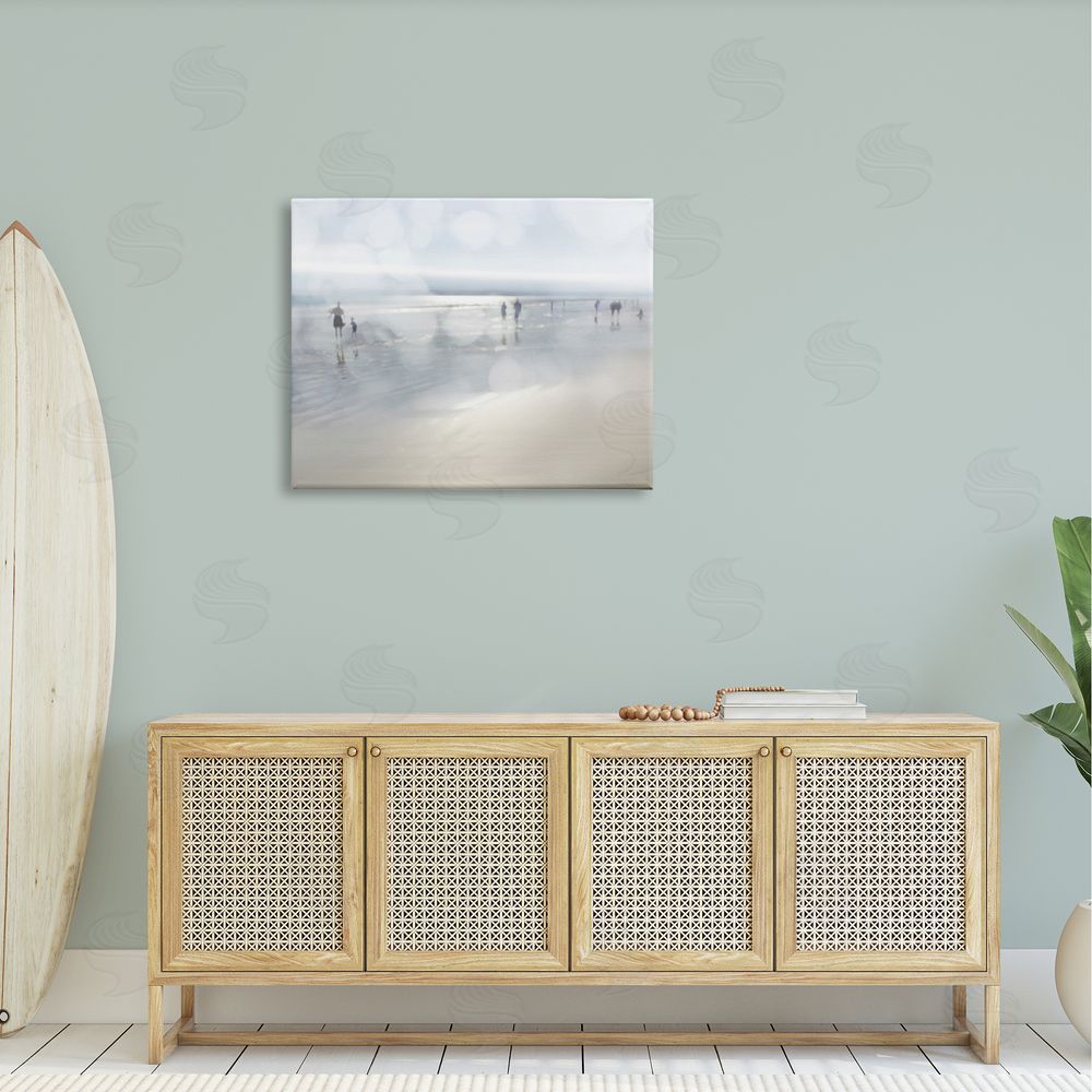 Devon Davis Summertime Beach Bokeh Effect Sandy Shore Horizon Canvas Wall Art Print in Room