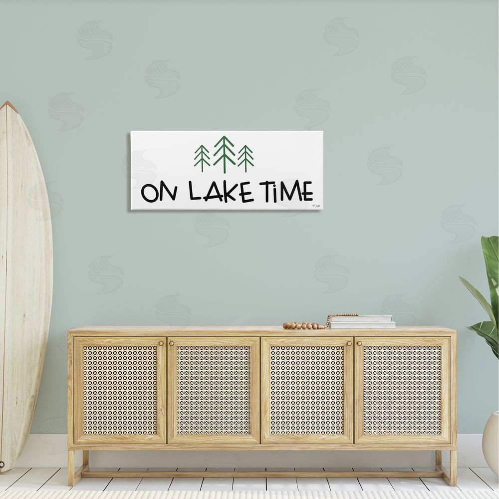 Jaxn Blvd. On Lake Time Phrase Typography Pine Tree Doodle 