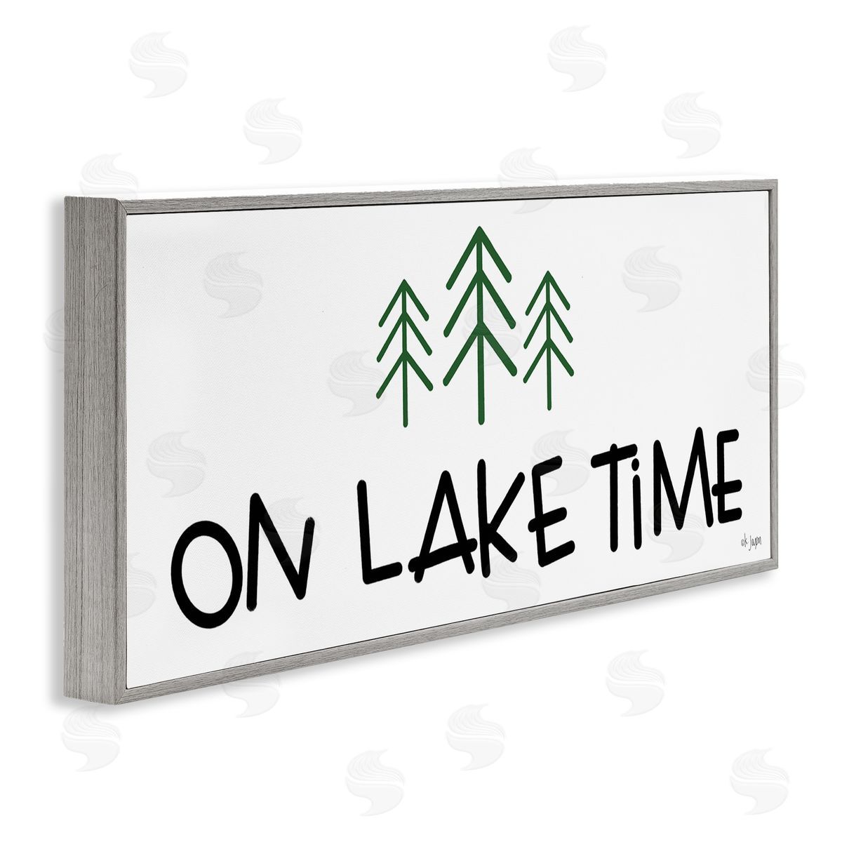Jaxn Blvd. On Lake Time Phrase Typography Pine Tree Doodle 
