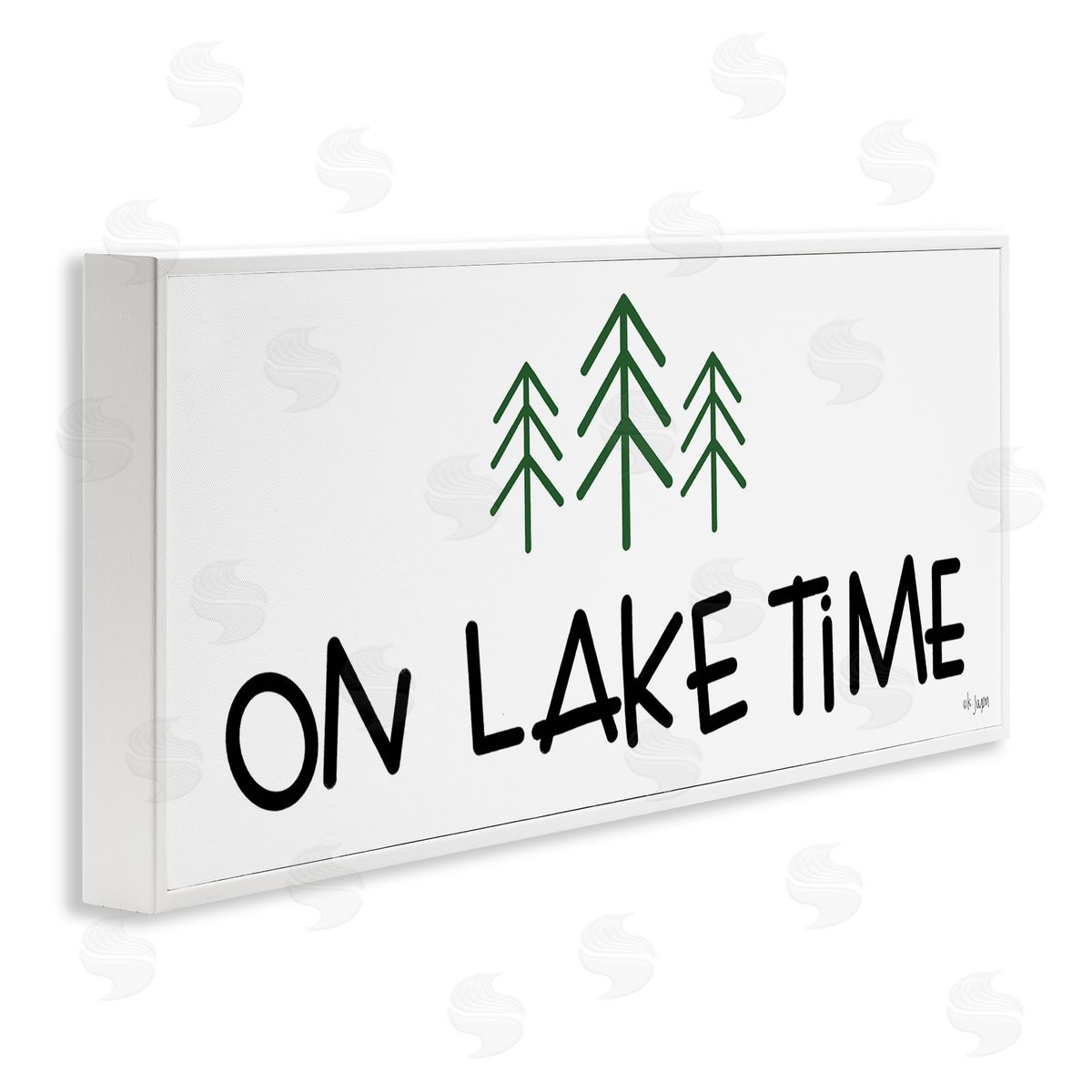 Jaxn Blvd. On Lake Time Phrase Typography Pine Tree Doodle 