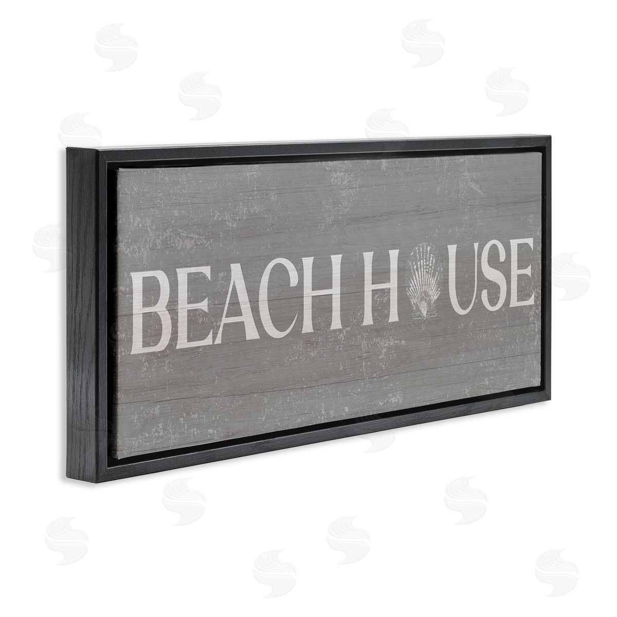 Stupell Studio Beach House Vintage Sign Rustic Shell Design 