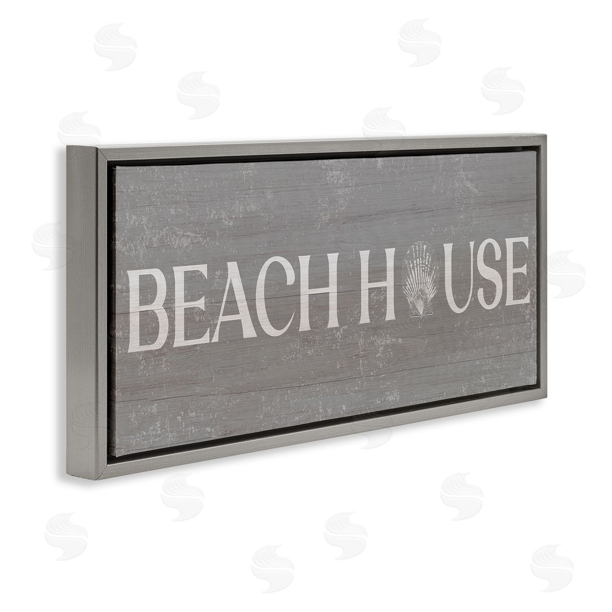 Stupell Studio Beach House Vintage Sign Rustic Shell Design 