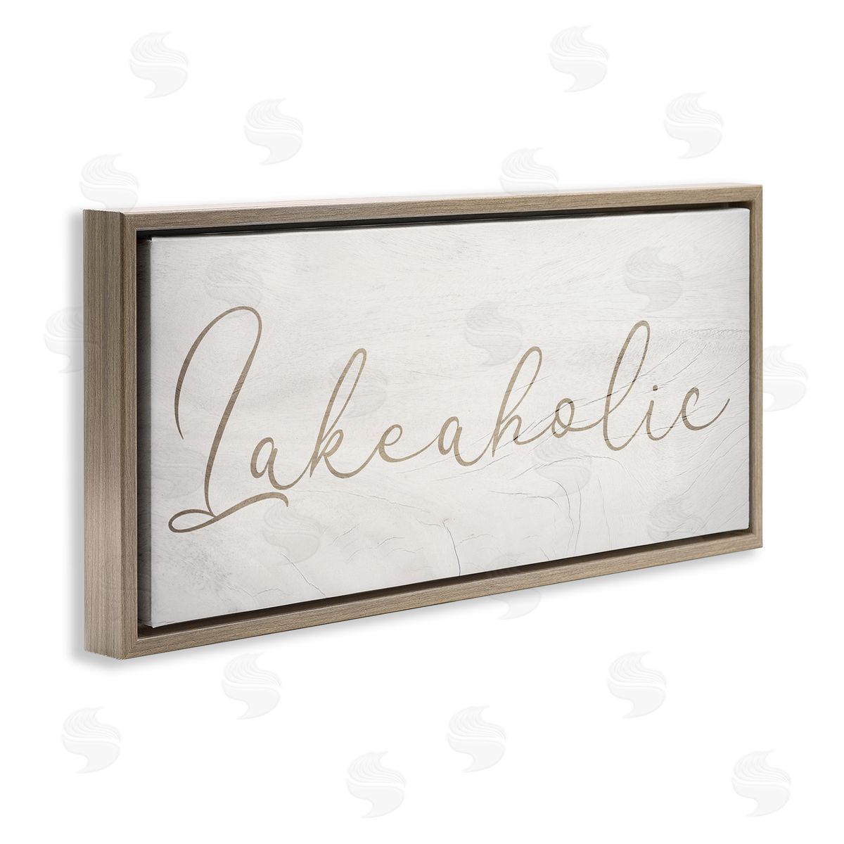 Stupell Studio Lakeaholic Shabby Chic Calligraphy Text Rustic Background
