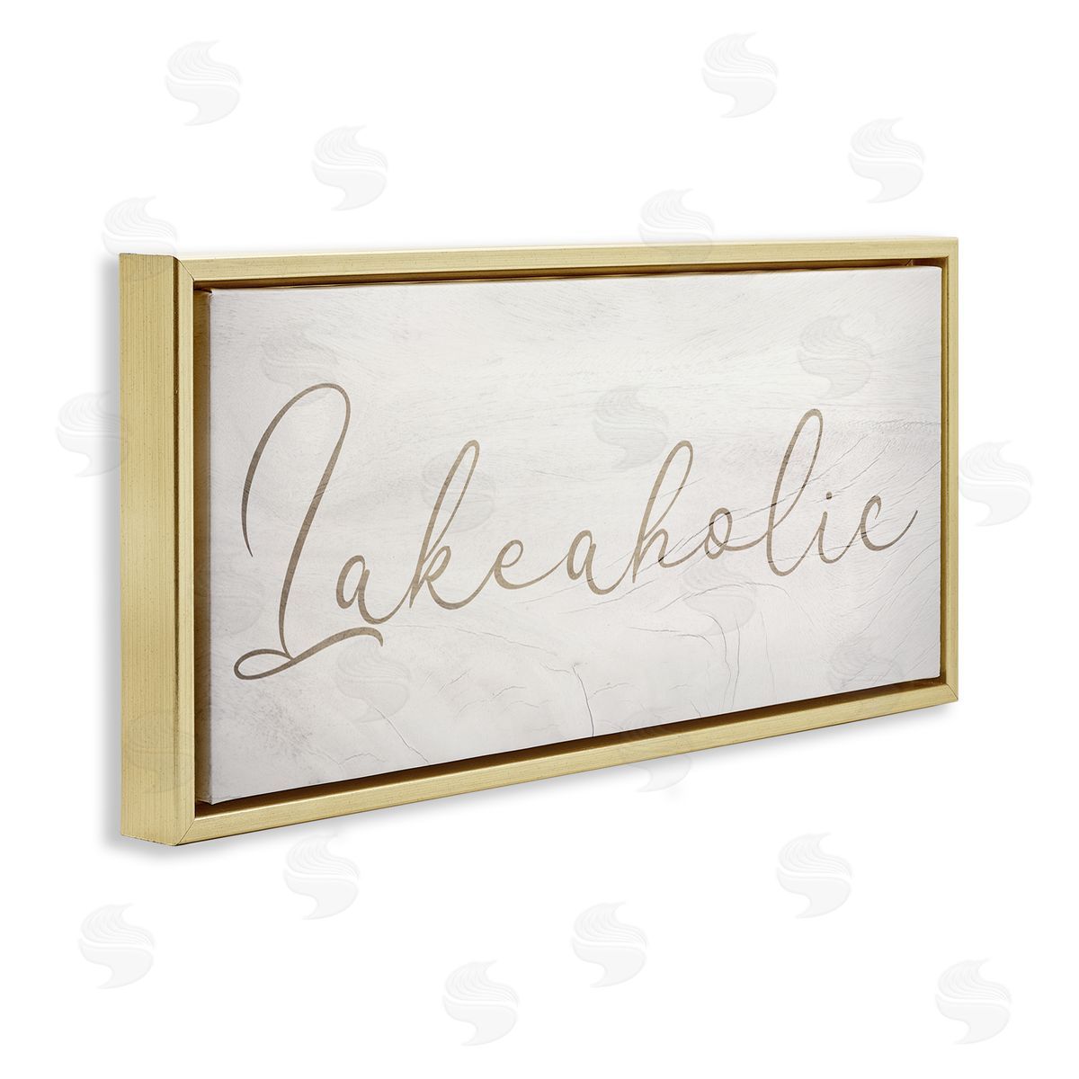 Stupell Studio Lakeaholic Shabby Chic Calligraphy Text Rustic Background