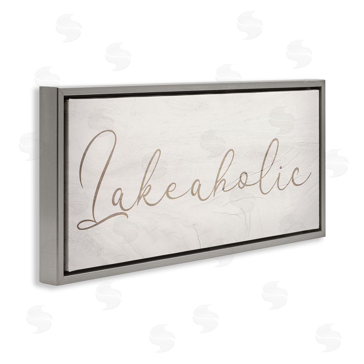Stupell Studio Lakeaholic Shabby Chic Calligraphy Text Rustic Background