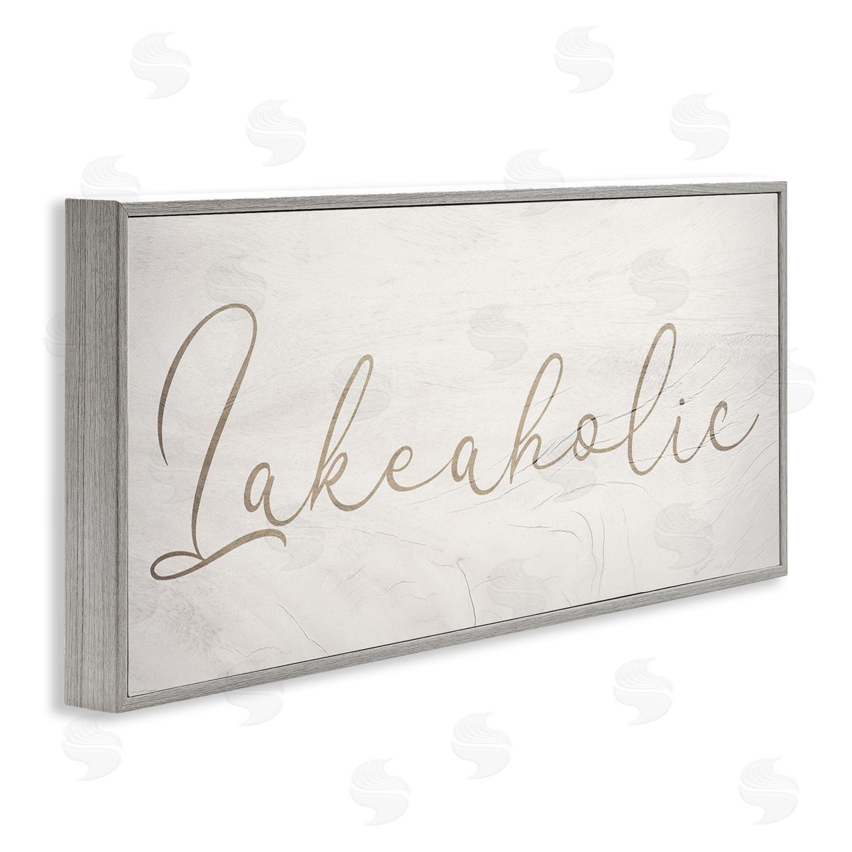 Stupell Studio Lakeaholic Shabby Chic Calligraphy Text Rustic Background