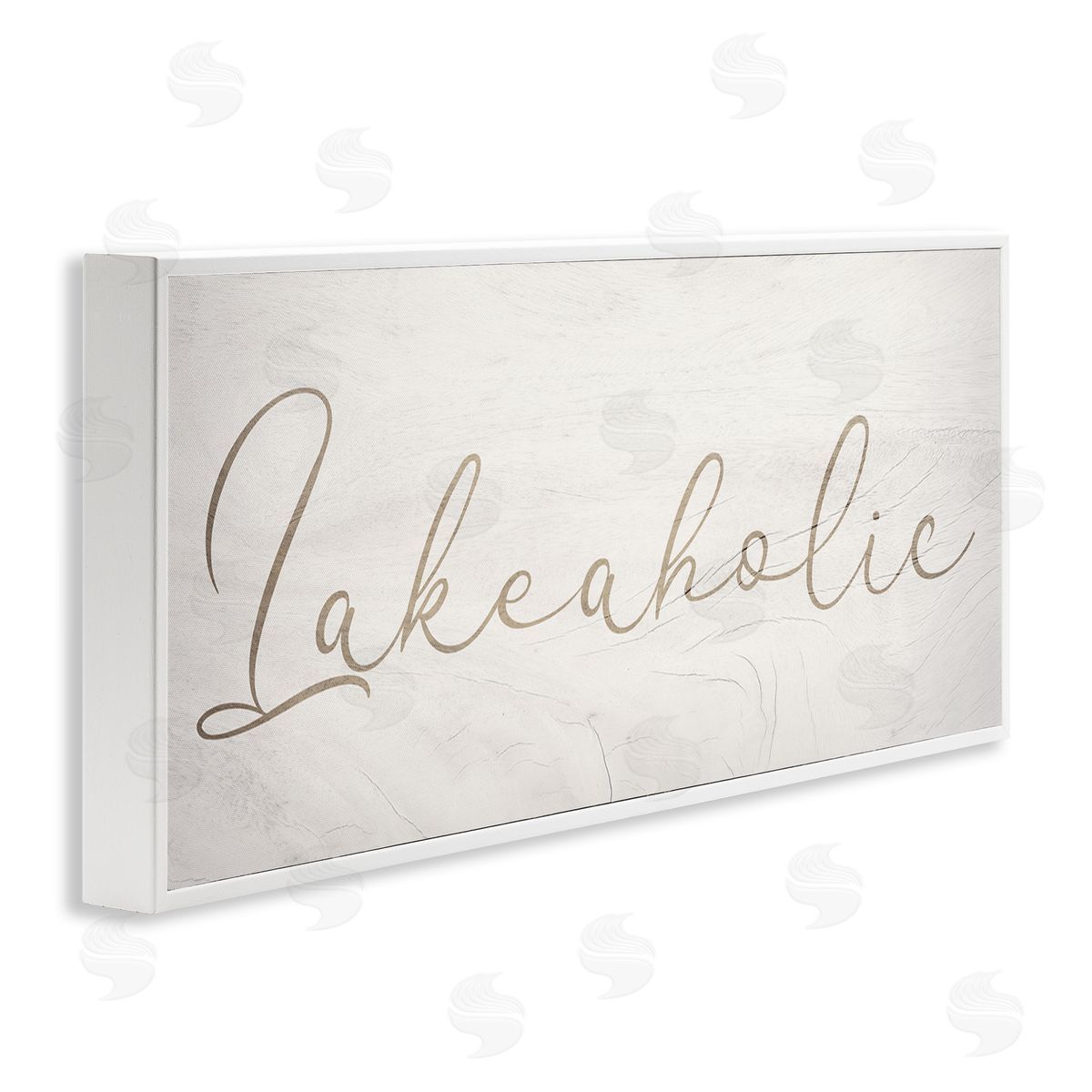 Stupell Studio Lakeaholic Shabby Chic Calligraphy Text Rustic Background