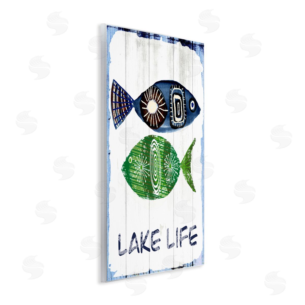 Jadei Graphics Lake Life Weathered Fish Shapes Pattern  Wall Plaque Art Print