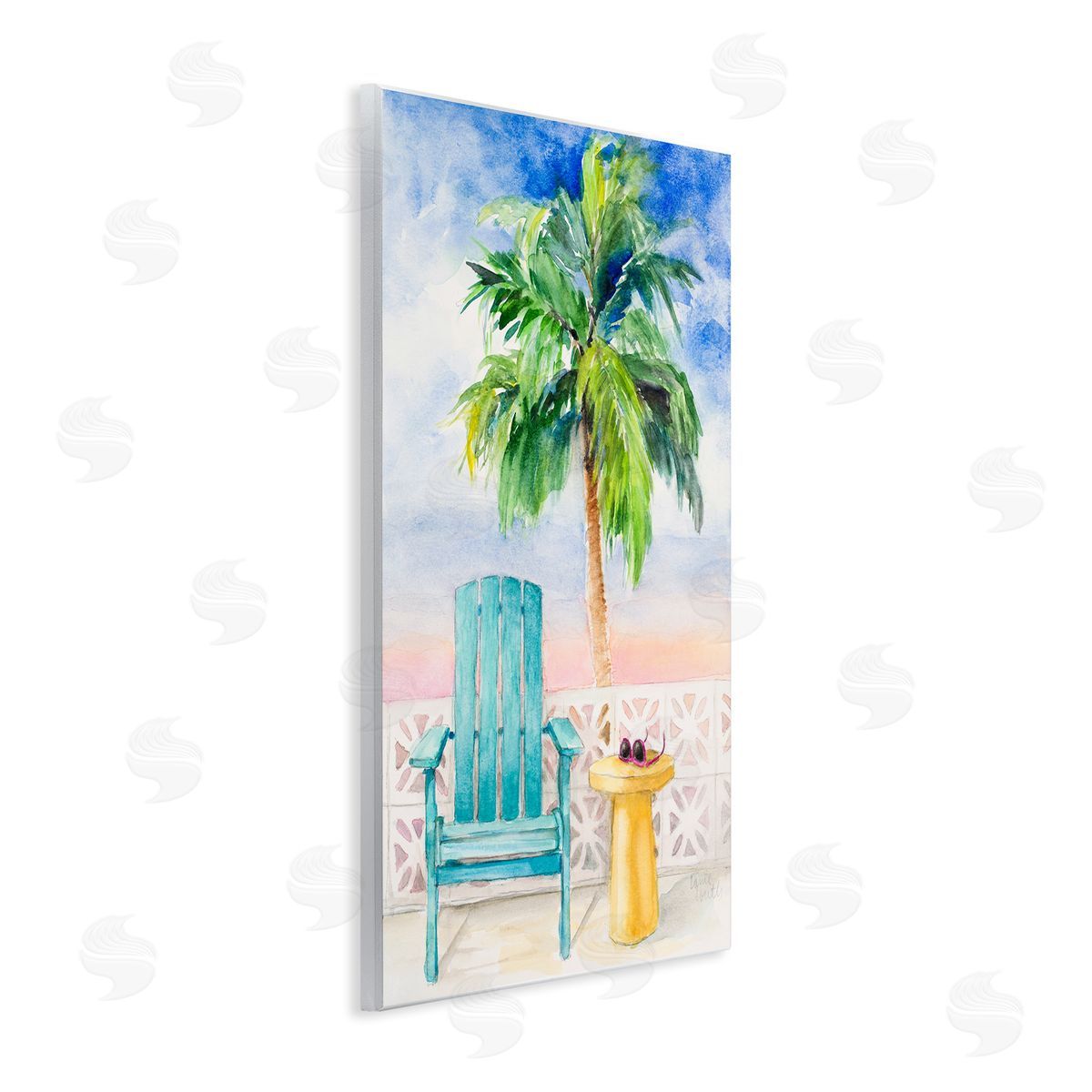 Lanie Loreth Tropical Beach Chair Palm Tree Seaside Painting  Wall Plaque Art Print