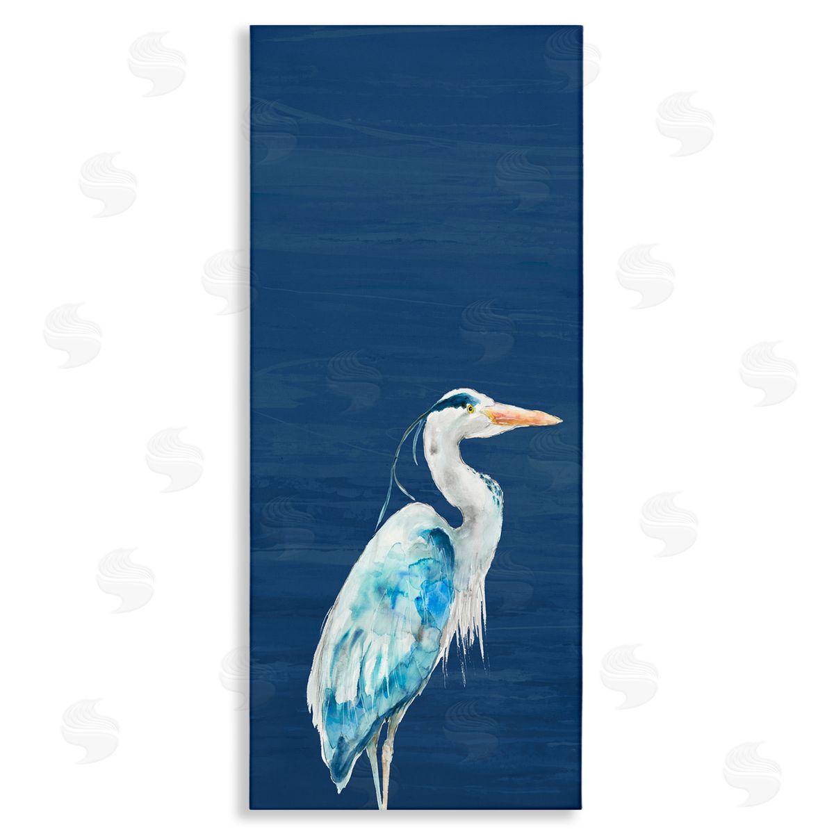 Patti Mann Egret Sea Bird Standing Deep Blue Ocean Background