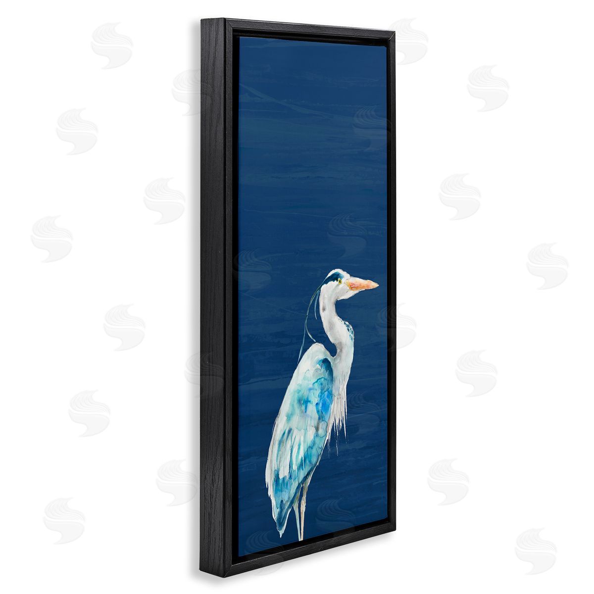 Patti Mann Egret Sea Bird Standing Deep Blue Ocean Background