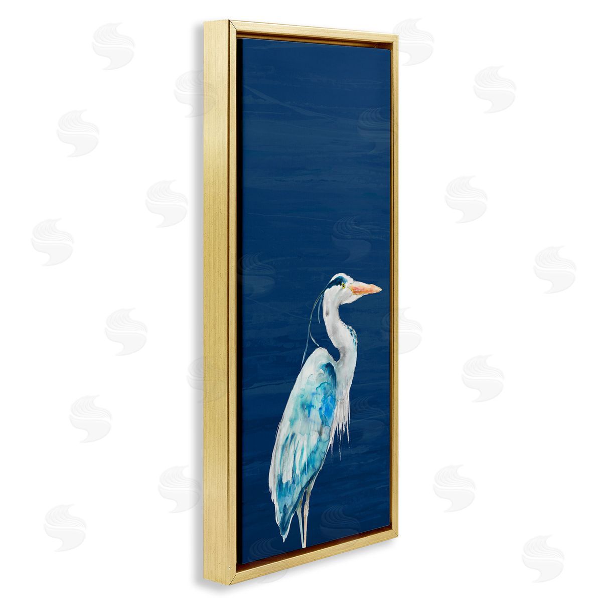 Patti Mann Egret Sea Bird Standing Deep Blue Ocean Background
