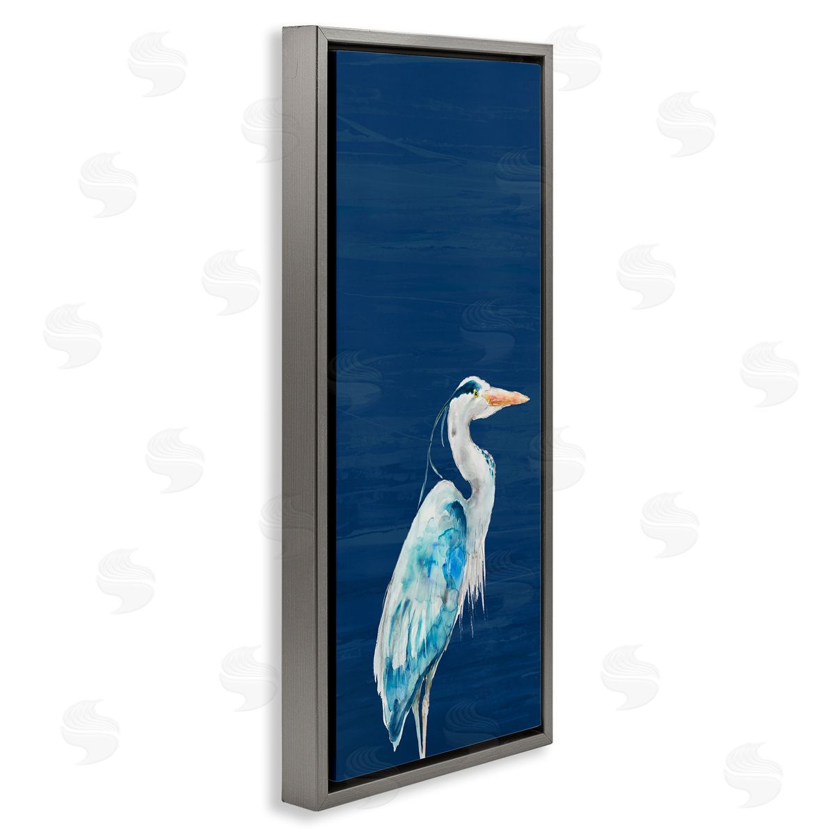 Patti Mann Egret Sea Bird Standing Deep Blue Ocean Background