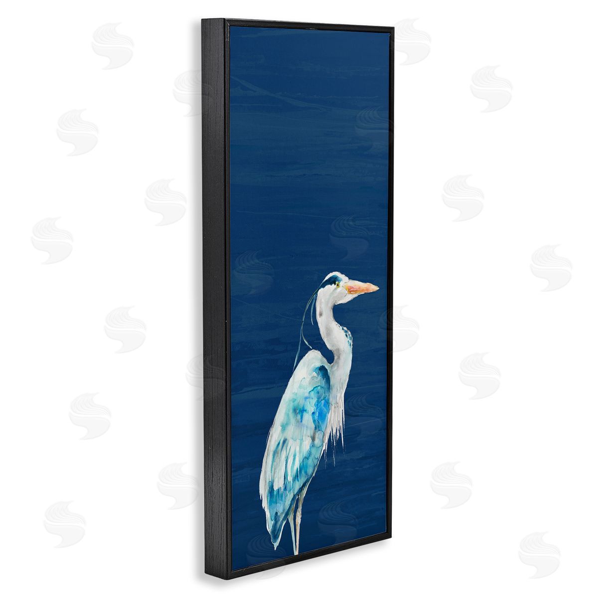 Patti Mann Egret Sea Bird Standing Deep Blue Ocean Background
