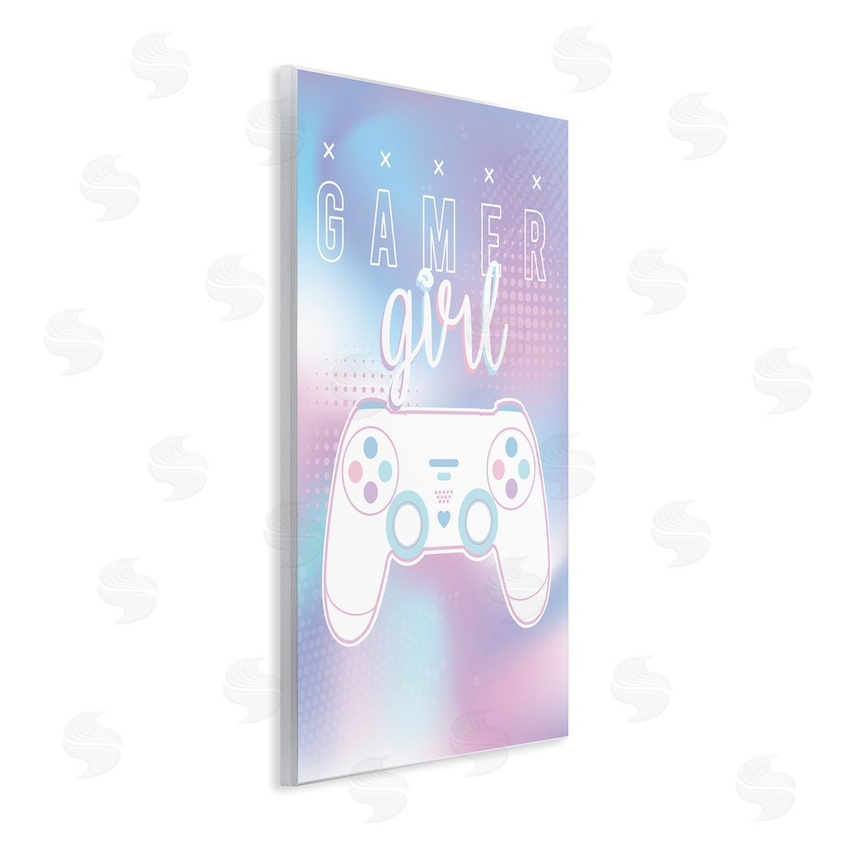 Angela Nickeas Gamer Girl Pastel Typography Video Game Controller  Wall Plaque Art Print