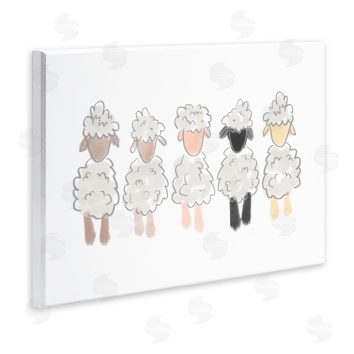 Anna Whitham Fluffy Soft Sheep Farm Animal Nursery Drawing Wall Plaque Art Print