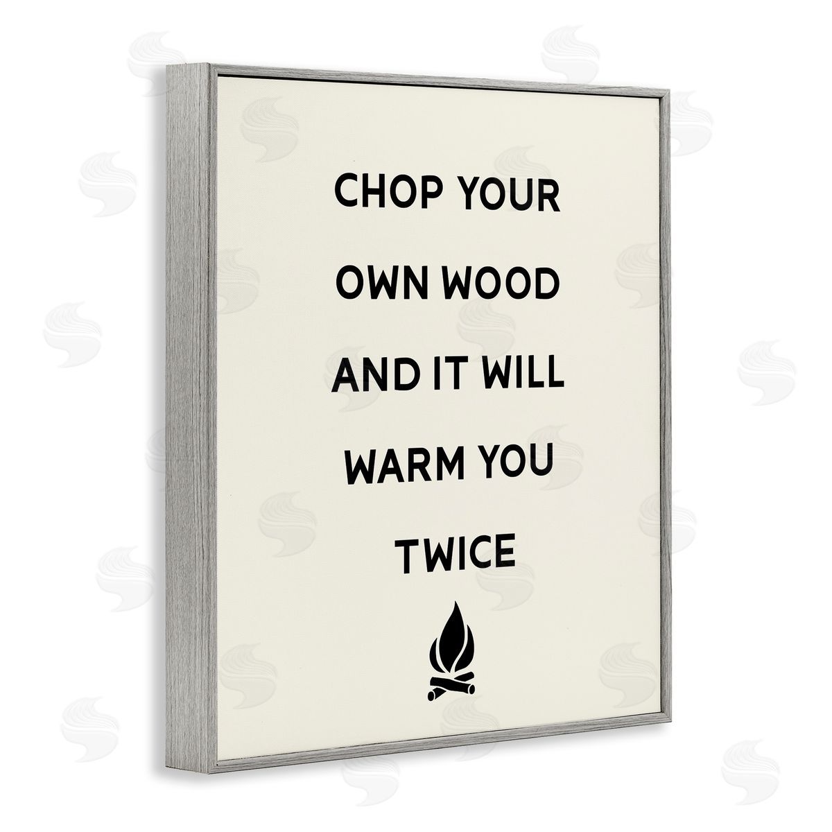 Stupell Studio Chop Your Own Wood Motivational Phrase Camping Lodge  Gray Framed Giclee Wall Art Print