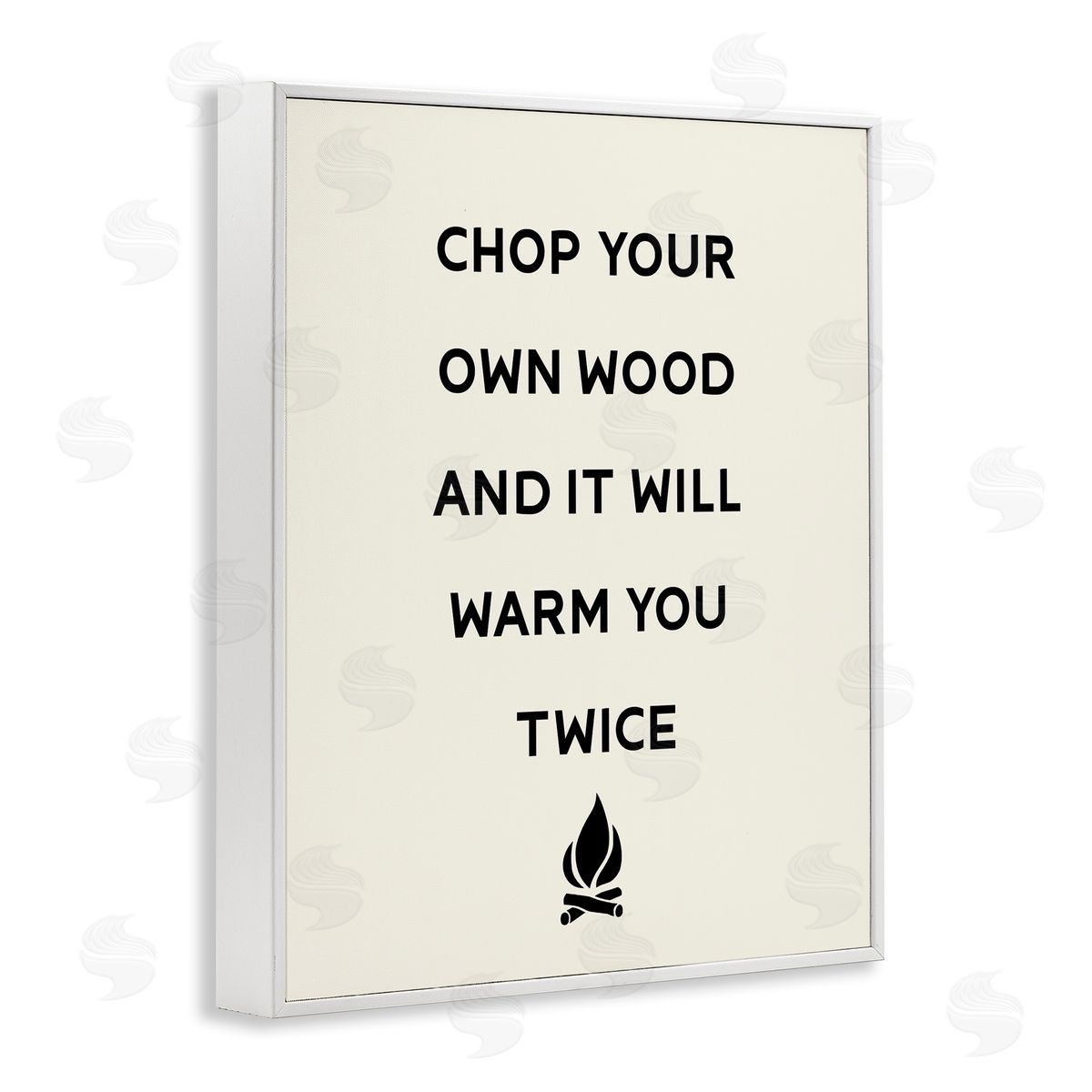 Stupell Studio Chop Your Own Wood Motivational Phrase Camping Lodge  White Framed Giclee Wall Art Print