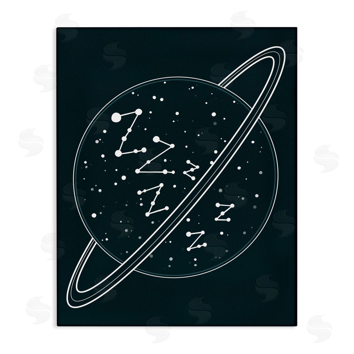 Caverly Smith Zzz Witty Sleeping Constellation Outer Space Planet Stars Stretched Canvas Wall Art Print