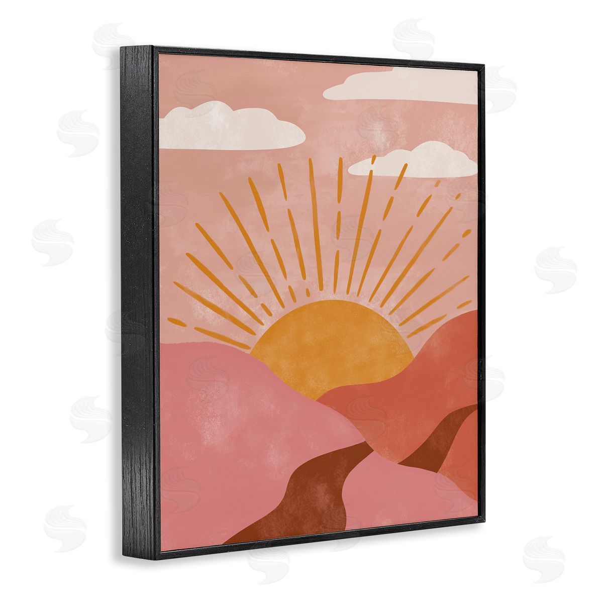 Deborah Curiel Boho Desert Sun Setting Beneath Mountain Path  Black Framed Giclee Wall Art Print