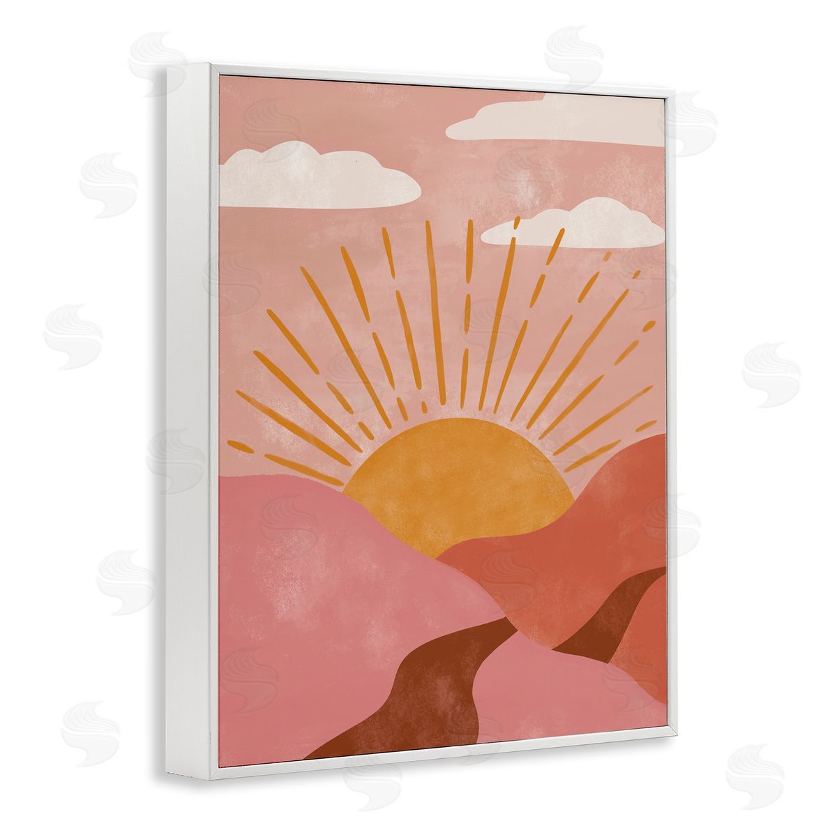Deborah Curiel Boho Desert Sun Setting Beneath Mountain Path  White Framed Giclee Wall Art Print