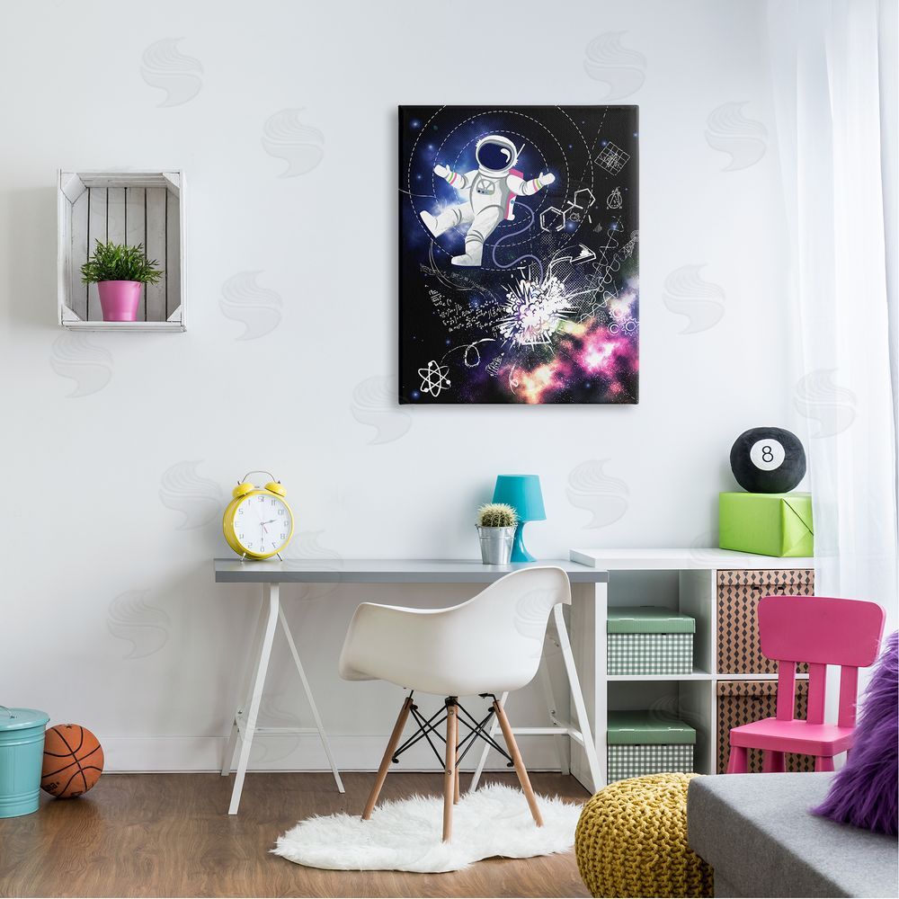 Jennifer Ellory Galactic Astronaut Vivid Nebula Scientific Patterns  Canvas Wall Art Print in Room