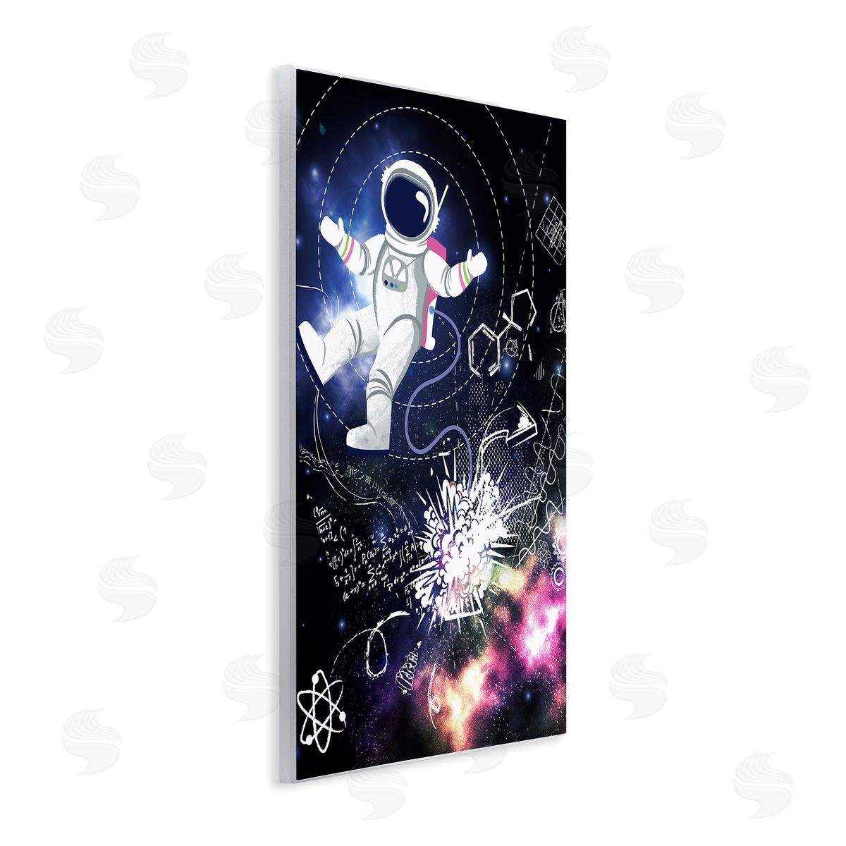 Jennifer Ellory Galactic Astronaut Vivid Nebula Scientific Patterns  Wall Plaque Art Print