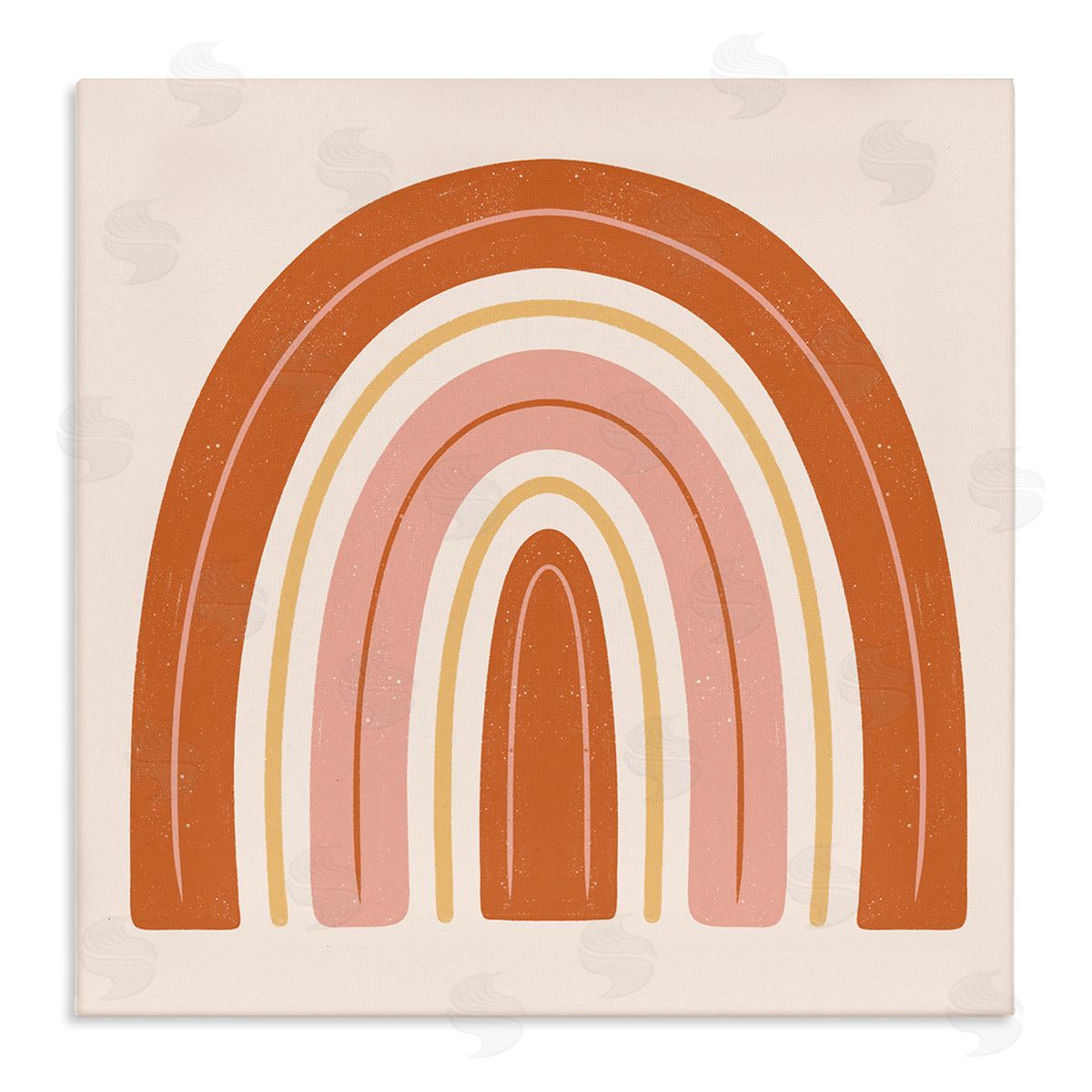Jalynn Heerdt Casual Striped Red Rainbow Yellow Line Accents  Stretched Canvas Wall Art Print