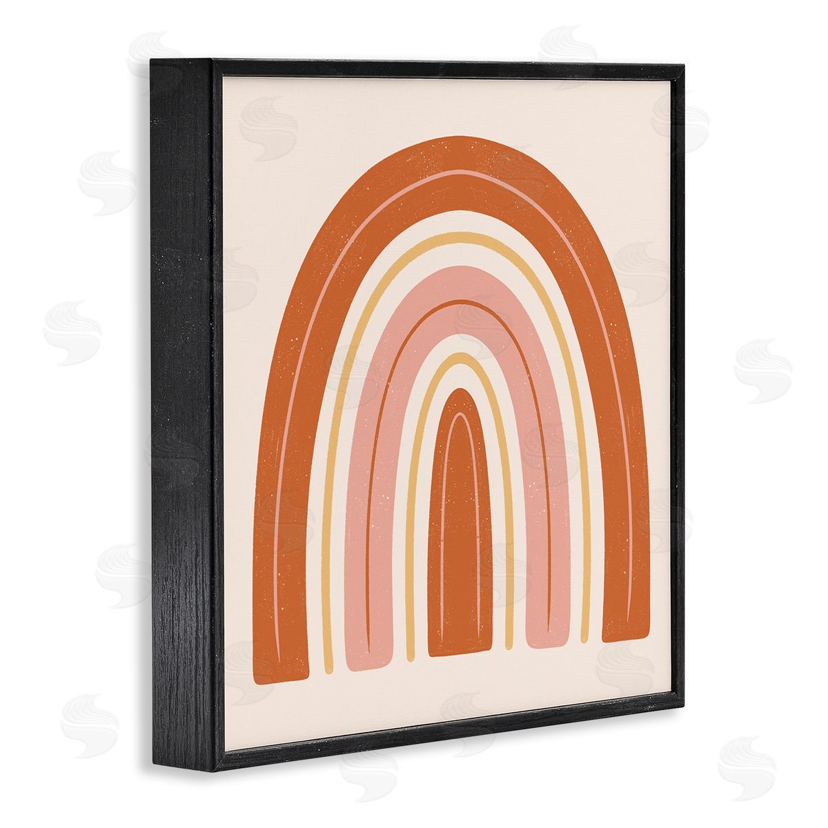 Jalynn Heerdt Casual Striped Red Rainbow Yellow Line Accents  Black Framed Glicee Wall Art Print