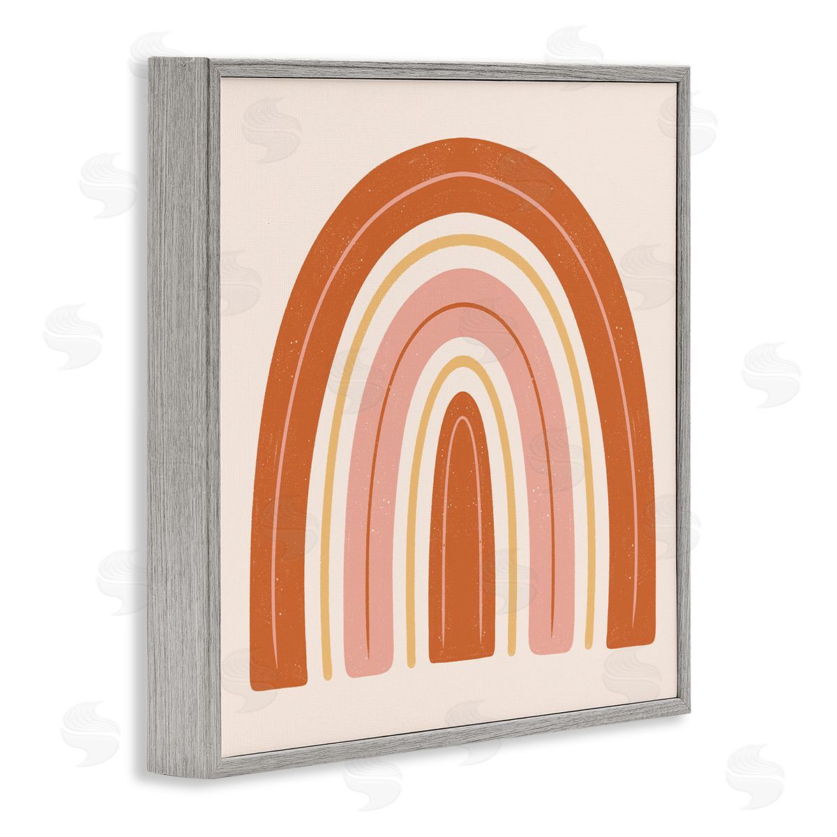 Jalynn Heerdt Casual Striped Red Rainbow Yellow Line Accents  Gray Framed Glicee Wall Art Print