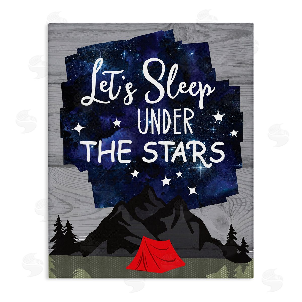 Linda Birtel Sleep Under the Stars Mountain Camping Tent Grain Pattern Stretched Canvas Wall Art Print