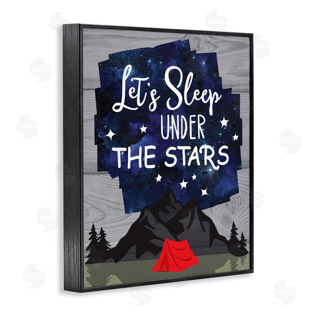 Linda Birtel Sleep Under the Stars Mountain Camping Tent Grain Pattern Black Framed Giclee Wall Art Print