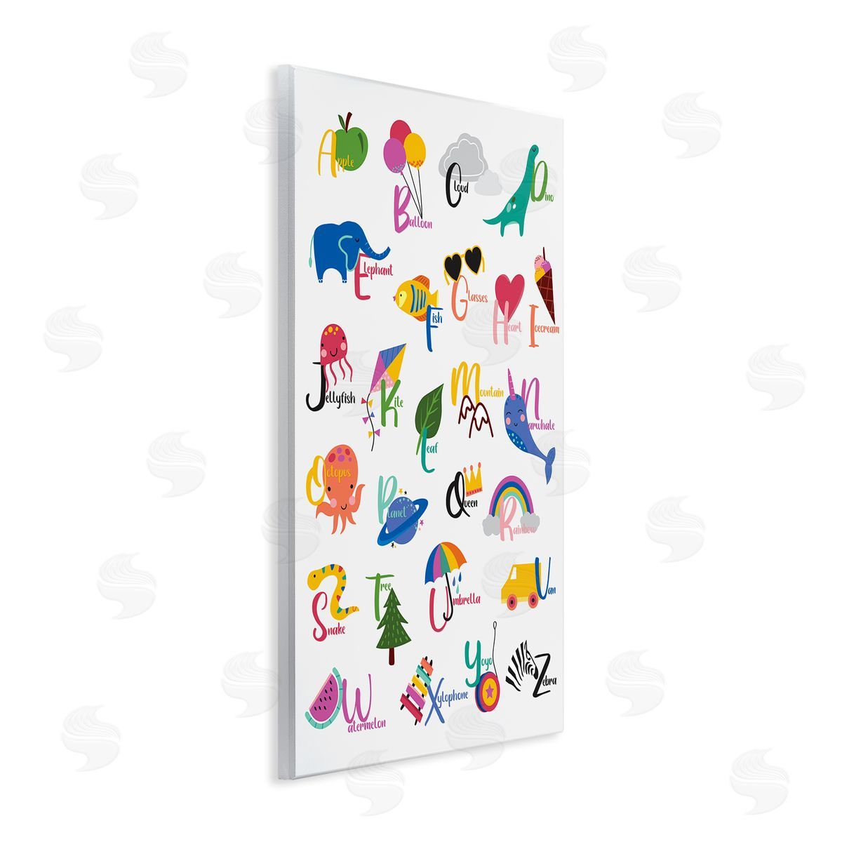 Louise Allens Learning Alphabet Letters  Animals Food Things  Wall Plaque Art Print