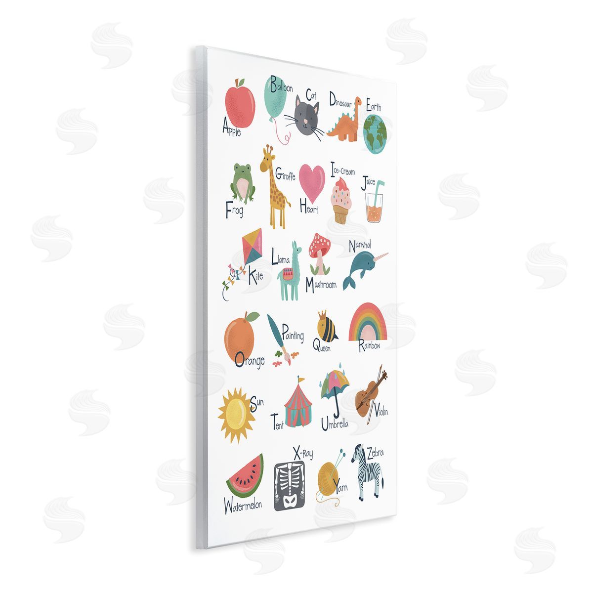 Lisa Perry Whitebutton Learning Alphabet Letters  Wildlife Informative Chart Wall Plaque Art Print