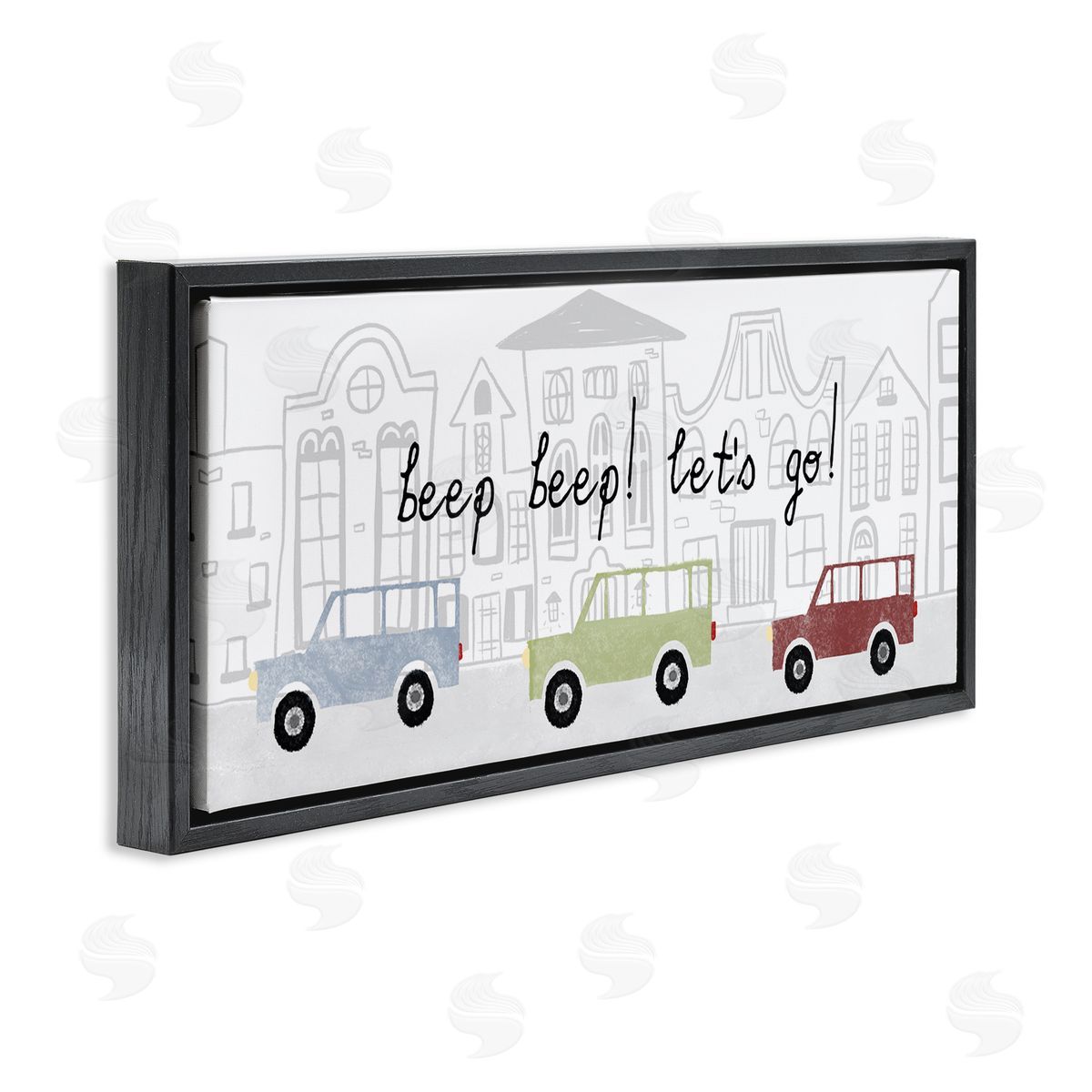 Stupell Studio Beep Let's Go Stylish City Cars Driving Urban Streets 