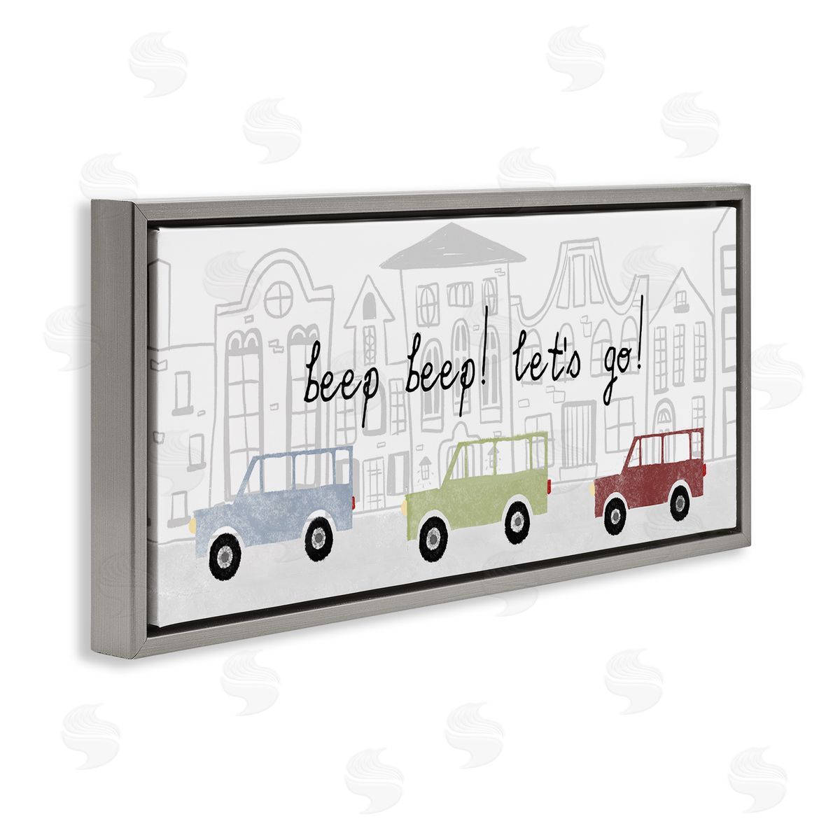 Stupell Studio Beep Let's Go Stylish City Cars Driving Urban Streets 