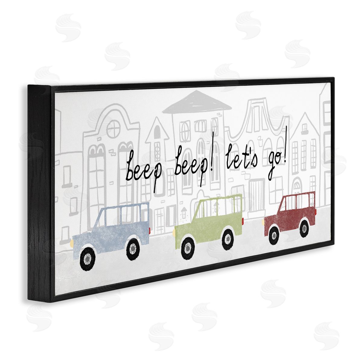 Stupell Studio Beep Let's Go Stylish City Cars Driving Urban Streets 