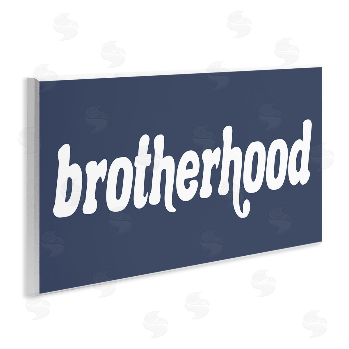 Stupell Studio Brotherhood Typography Text Blue Text Sign White Accent
